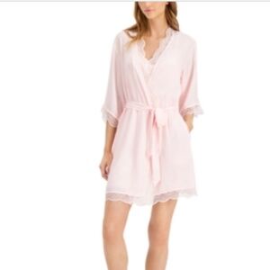 NWT Inc Intimates Pink Pocketed Elbow Sleeves Robe Xl - All